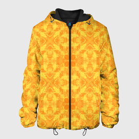 Мужская куртка 3D с принтом Желтый абстрактный летний орнамент в Курске, ткань верха — 100% полиэстер, подклад — флис | прямой крой, подол и капюшон оформлены резинкой с фиксаторами, два кармана без застежек по бокам, один большой потайной карман на груди. Карман на груди застегивается на липучку | Тематика изображения на принте: summer pattern | yellow | yellow ornament | ажурный узор | желтый | орнамент