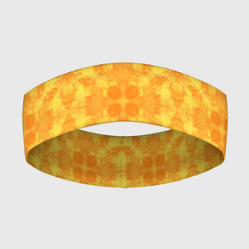 Повязка на голову 3D с принтом Желтый абстрактный летний орнамент в Кировске,  |  | summer pattern | yellow | yellow ornament | ажурный узор | желтый | орнамент