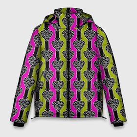 Мужская зимняя куртка 3D с принтом Striped multicolored pattern Сердце в Кировске, верх — 100% полиэстер; подкладка — 100% полиэстер; утеплитель — 100% полиэстер | длина ниже бедра, свободный силуэт Оверсайз. Есть воротник-стойка, отстегивающийся капюшон и ветрозащитная планка. 

Боковые карманы с листочкой на кнопках и внутренний карман на молнии. | hearts | multicolored pattern | striped | в горошек | полосатый узор | сердце | черные полосы