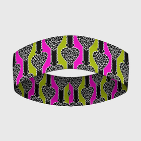 Повязка на голову 3D с принтом Striped multicolored pattern Сердце в Тюмени,  |  | hearts | multicolored pattern | striped | в горошек | полосатый узор | сердце | черные полосы