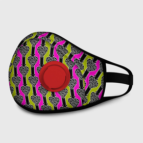 Маска из неопрена с принтом Striped multicolored pattern Сердце в Рязани, неопрен 100% | Форма огибающая нос. Резинки для ушей с дополнительной резинкой на затылке. Клапан для выдоха для активного дыхания при занятиях спортом. Эластичный материал маски и окантовки для лучшего растяжения и прилегания маски.  | Тематика изображения на принте: hearts | multicolored pattern | striped | в горошек | полосатый узор | сердце | черные полосы
