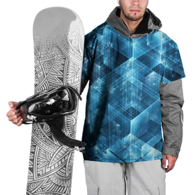 Накидка на куртку 3D с принтом GLASS CUBES в Новосибирске, 100% полиэстер |  | Тематика изображения на принте: abstraction | blue | colorful | patterns | shapes | абстракция | красочный | кубики | синий | стекло | узоры | формы