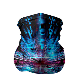 Бандана-труба 3D с принтом THE INFINITY TUNNEL в Курске, 100% полиэстер, ткань с особыми свойствами — Activecool | плотность 150‒180 г/м2; хорошо тянется, но сохраняет форму | black | blue | color | geometric | illusion | modernism | pattern | surrealism | геометрический | иллюзия | модернизм | синий | сюрреализм | узор | цветной | черный