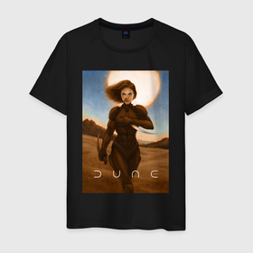 Мужская футболка хлопок с принтом DUNE (Chani) в Кировске, 100% хлопок | прямой крой, круглый вырез горловины, длина до линии бедер, слегка спущенное плечо. | chani | cinema | dune | game | дюна | игра | пустыня | фантастика