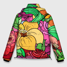 Мужская зимняя куртка 3D с принтом Красочные летние цветы   Fashion trend , верх — 100% полиэстер; подкладка — 100% полиэстер; утеплитель — 100% полиэстер | длина ниже бедра, свободный силуэт Оверсайз. Есть воротник-стойка, отстегивающийся капюшон и ветрозащитная планка. 

Боковые карманы с листочкой на кнопках и внутренний карман на молнии. | Тематика изображения на принте: composition | fashion | flowers | summer | композиция | лето | мода | цветы