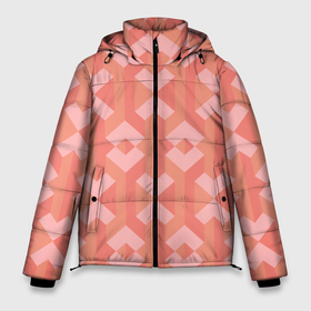 Мужская зимняя куртка 3D с принтом Геометрический узор розового цвета geometric pink color в Тюмени, верх — 100% полиэстер; подкладка — 100% полиэстер; утеплитель — 100% полиэстер | длина ниже бедра, свободный силуэт Оверсайз. Есть воротник-стойка, отстегивающийся капюшон и ветрозащитная планка. 

Боковые карманы с листочкой на кнопках и внутренний карман на молнии. | geometric | geometric pattern | pink color | геометрическая графика | геометрический | геометрический рисунок | розовый цвет | узор геометрический
