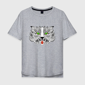 Мужская футболка хлопок Oversize с принтом Дзен кот в Санкт-Петербурге, 100% хлопок | свободный крой, круглый ворот, “спинка” длиннее передней части | cat | котенок | котики | коты | кошки
