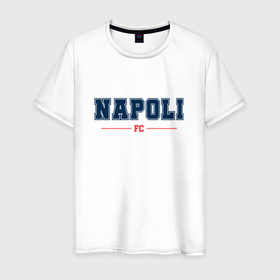 Мужская футболка хлопок с принтом Napoli FC Classic в Екатеринбурге, 100% хлопок | прямой крой, круглый вырез горловины, длина до линии бедер, слегка спущенное плечо. | 
