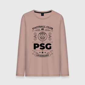 Мужской лонгслив хлопок с принтом PSG: Football Club Number 1 Legendary в Санкт-Петербурге, 100% хлопок |  | 