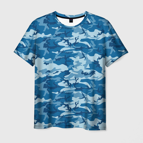 Мужская футболка 3D с принтом Камуфляж морской в Новосибирске, 100% полиэфир | прямой крой, круглый вырез горловины, длина до линии бедер | вмф | камуфлированная | камуфляж | камуфляж морской | маскировка