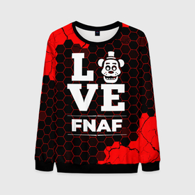 Мужской свитшот 3D с принтом FNAF Love Классика в городе Новоалтайск, 100% полиэстер с мягким внутренним слоем | круглый вырез горловины, мягкая резинка на манжетах и поясе, свободная посадка по фигуре | 