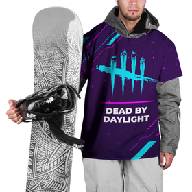Накидка на куртку 3D с принтом Символ Dead by Daylight в неоновых цветах на темном фоне в Новосибирске, 100% полиэстер |  | daylight | dead | dead by daylight | logo | neon | гранж | дед | дэйлайт | игра | игры | лого | логотип | неон | символ