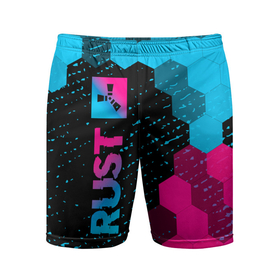 Мужские шорты спортивные с принтом Rust Neon Gradient ,  |  | 
