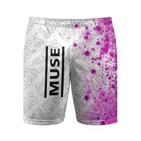 Мужские шорты спортивные с принтом Muse Rock Legends ,  |  | band | metal | muse | rock | группа | краска | краски | метал | мьюз | рок | хард