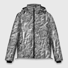 Мужская зимняя куртка 3D с принтом Алюминиевая фрольга в Тюмени, верх — 100% полиэстер; подкладка — 100% полиэстер; утеплитель — 100% полиэстер | длина ниже бедра, свободный силуэт Оверсайз. Есть воротник-стойка, отстегивающийся капюшон и ветрозащитная планка. 

Боковые карманы с листочкой на кнопках и внутренний карман на молнии. | Тематика изображения на принте: 3d art | 3d foil | 3d print | 3d арт | 3d принт | foil | алюминий | металл | мятая фольга | фольга