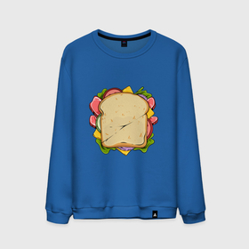 Мужской свитшот хлопок с принтом Сочный бутер в Тюмени, 100% хлопок |  | Тематика изображения на принте: арт | бутерброд | вредная еда | иллюстрация | помидор | салатик | сендвич