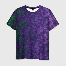 Мужская футболка 3D с принтом Marble texture purple green color в Курске, 100% полиэфир | прямой крой, круглый вырез горловины, длина до линии бедер | green | marble texture | purple | зеленый мрамор | мраморная текстура | мраморный узор | текстура камня