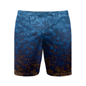 Мужские шорты спортивные с принтом Marble texture blue brown color ,  |  | blue | marble | texture | абстрактный узор | коричневый | мрамор | мраморный узор | синий мрамор | текстура камня