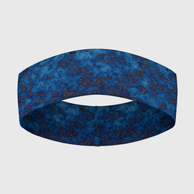 Повязка на голову 3D с принтом Marble texture blue brown color в Новосибирске,  |  | blue | marble | texture | абстрактный узор | коричневый | мрамор | мраморный узор | синий мрамор | текстура камня