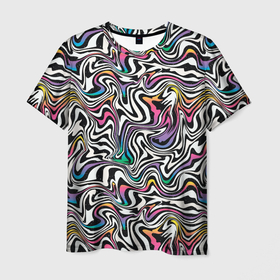 Мужская футболка 3D с принтом Цветная оптическая иллюзия в Белгороде, 100% полиэфир | прямой крой, круглый вырез горловины, длина до линии бедер | abstraction | hypno | hypno art | hypnoart | hypnotic | абстракция | гипно | гипно арт | гипноарт