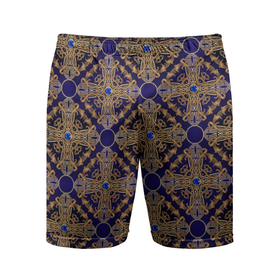 Мужские шорты спортивные с принтом blue gold золотые узоры ,  |  | Тематика изображения на принте: абстрактные | абстракция | геометрия | классика | классические | нейтральные | спокойные | узор | узоры