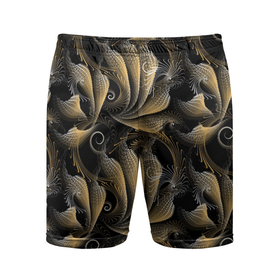 Мужские шорты спортивные с принтом Золотистые абстрактные  узоры в Курске,  |  | абстрактные | абстракция | геометрия | классика | классические | нейтральные | спокойные | узор | узоры