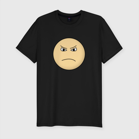 Мужская футболка хлопок Slim с принтом Злой Дурак в Петрозаводске, 92% хлопок, 8% лайкра | приталенный силуэт, круглый вырез ворота, длина до линии бедра, короткий рукав | злой | смайлик | эмодзи
