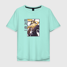 Мужская футболка хлопок Oversize с принтом Улыбка Саити | Золотое божество в Кировске, 100% хлопок | свободный крой, круглый ворот, “спинка” длиннее передней части | 