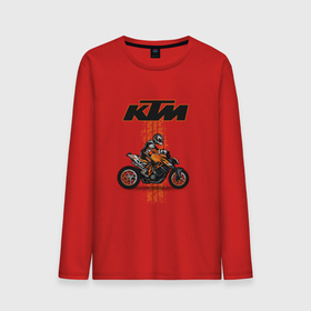 Мужской лонгслив хлопок с принтом KTM Moto theme , 100% хлопок |  | Тематика изображения на принте: ktm moto | байк | мотогонщик | мотоспорт | мотоциклы