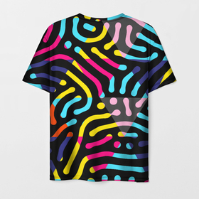 Мужская футболка 3D с принтом Красочный авангардный паттерн в Санкт-Петербурге, 100% полиэфир | прямой крой, круглый вырез горловины, длина до линии бедер | abstraction | color | fashion | neon | pattern | vanguard | абстракция | авангард | мода | неон | паттерн | цвет