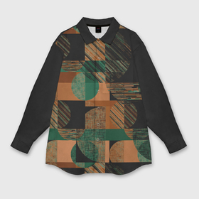 Мужская рубашка oversize 3D с принтом Текстурированный абстрактный  геометрический узор в Петрозаводске,  |  | 