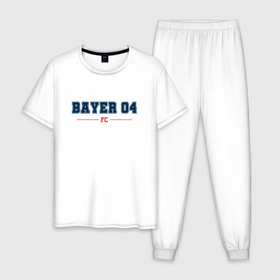 Мужская пижама хлопок с принтом Bayer 04 FC Classic в Петрозаводске, 100% хлопок | брюки и футболка прямого кроя, без карманов, на брюках мягкая резинка на поясе и по низу штанин
 | Тематика изображения на принте: 
