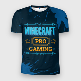 Мужская футболка 3D Slim с принтом Игра Minecraft: PRO Gaming в Новосибирске, 100% полиэстер с улучшенными характеристиками | приталенный силуэт, круглая горловина, широкие плечи, сужается к линии бедра | logo | minecraft | paint | pro | брызги | игра | игры | краска | лого | логотип | майнкрафт | символ