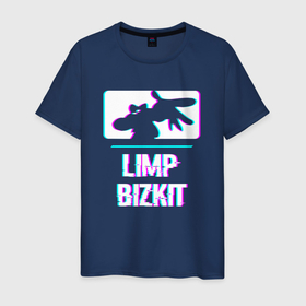 Мужская футболка хлопок с принтом Limp Bizkit Glitch Rock в Белгороде, 100% хлопок | прямой крой, круглый вырез горловины, длина до линии бедер, слегка спущенное плечо. | Тематика изображения на принте: 