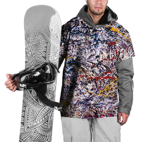 Накидка на куртку 3D с принтом Холст забрызганный краской   Fashion trend в Тюмени, 100% полиэстер |  | abstraction | art | fashion | paint | splashes | vanguard | абстракция | авангард | брызги | искусство | краска | мода