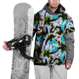 Накидка на куртку 3D с принтом Абстрактный узор Пятна краски в Кировске, 100% полиэстер |  | абстрактный узор | бирюзовый | зеленый | камуфляжный узор | потеки краски | пятна | розовый | черный