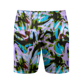 Мужские шорты спортивные с принтом Абстрактный узор Пятна краски ,  |  | абстрактный узор | бирюзовый | зеленый | камуфляжный узор | потеки краски | пятна | розовый | черный