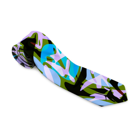 Галстук 3D с принтом Абстрактный узор Пятна краски в Белгороде, 100% полиэстер | Длина 148 см; Плотность 150-180 г/м2 | абстрактный узор | бирюзовый | зеленый | камуфляжный узор | потеки краски | пятна | розовый | черный