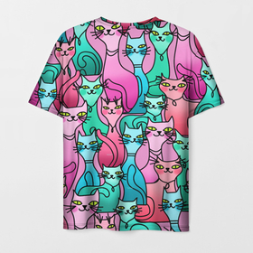 Мужская футболка 3D с принтом Рядовые котики в Петрозаводске, 100% полиэфир | прямой крой, круглый вырез горловины, длина до линии бедер | cat | котенок | котики | коты | кошки