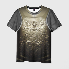 Мужская футболка 3D с принтом Доспех святого рыцаря в Екатеринбурге, 100% полиэфир | прямой крой, круглый вырез горловины, длина до линии бедер | knight | броня | воин | доспех | рыцарь | солдат | средневековье