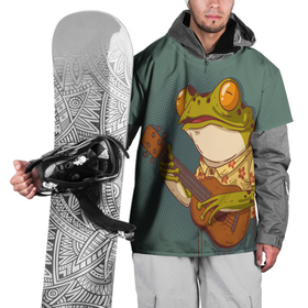 Накидка на куртку 3D с принтом Лягуха музыкант , 100% полиэстер |  | Тематика изображения на принте: frog | гитара | жаба | животные | лягуха | лягушка | музыкант