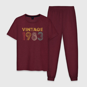 Мужская пижама хлопок с принтом Винтаж 1983 в Белгороде, 100% хлопок | брюки и футболка прямого кроя, без карманов, на брюках мягкая резинка на поясе и по низу штанин
 | 