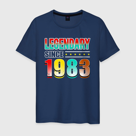 Мужская футболка хлопок с принтом Легенда с 1983 в Белгороде, 100% хлопок | прямой крой, круглый вырез горловины, длина до линии бедер, слегка спущенное плечо. | Тематика изображения на принте: 