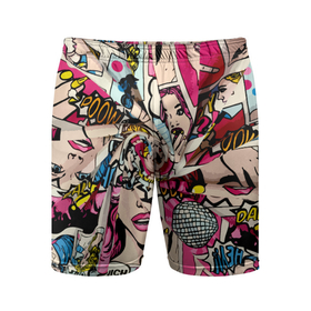 Мужские шорты спортивные с принтом Twisted pop atr pattern ,  |  | Тематика изображения на принте: color | fashion | pattern | pop art | retro | мода | паттерн | поп арт | ретро | цвет