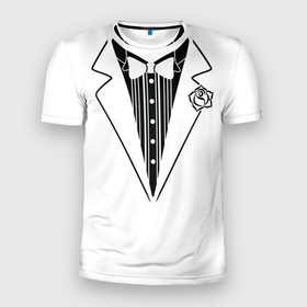 Мужская футболка 3D Slim с принтом Галстук принт в Кировске, 100% полиэстер с улучшенными характеристиками | приталенный силуэт, круглая горловина, широкие плечи, сужается к линии бедра | арт | галстук | минимализм | принт | черный