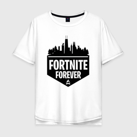 Мужская футболка хлопок Oversize с принтом Логотип видеоигры Фортнайт в Санкт-Петербурге, 100% хлопок | свободный крой, круглый ворот, “спинка” длиннее передней части | арт | игра | логотип | принт | фортнайт