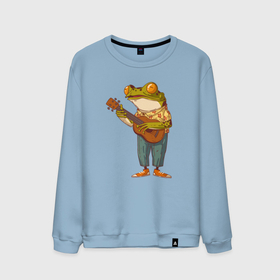 Мужской свитшот хлопок с принтом Лягуха гитарист , 100% хлопок |  | frog | гитара | жаба | лягуха | лягушка | музыкант