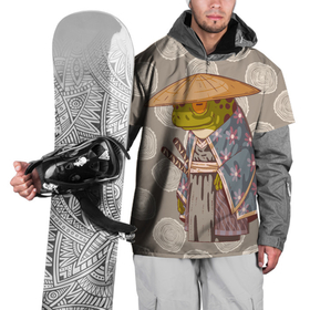Накидка на куртку 3D с принтом Самурай лягушка воин , 100% полиэстер |  | Тематика изображения на принте: samurai | воин | жаба | лягушка | самурай