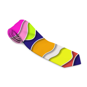 Галстук 3D с принтом Разноцветные волны   Летний паттерн в Санкт-Петербурге, 100% полиэстер | Длина 148 см; Плотность 150-180 г/м2 | abstraction | fashion | pattern | summer | wave | абстракция | волна | лето | мода | паттерн