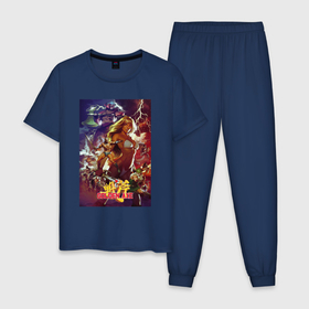 Мужская пижама хлопок с принтом Golden Axe   poster в Кировске, 100% хлопок | брюки и футболка прямого кроя, без карманов, на брюках мягкая резинка на поясе и по низу штанин
 | 